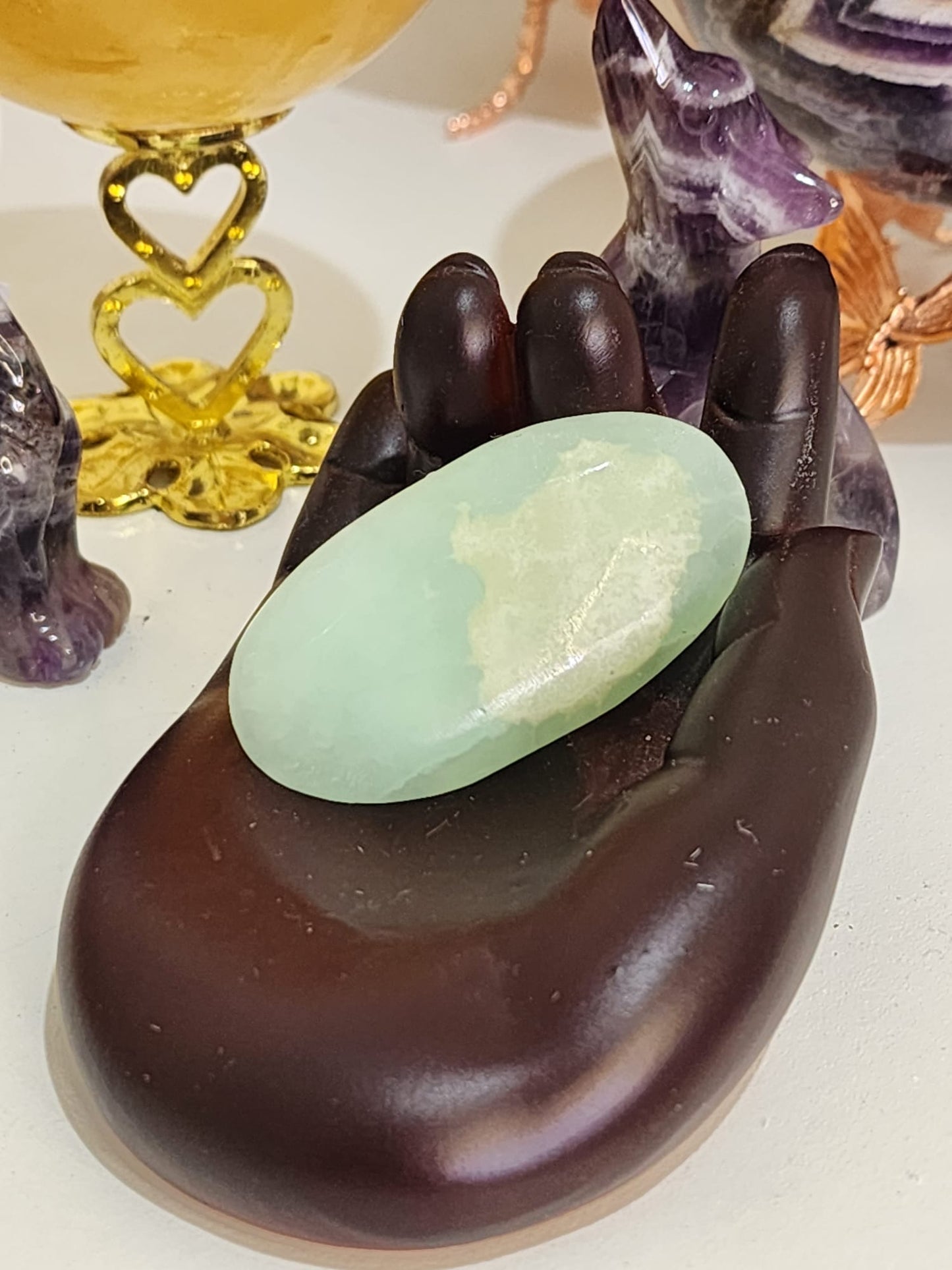 🌊💙 Caribbean Blue Calcite ~ Palm Stone