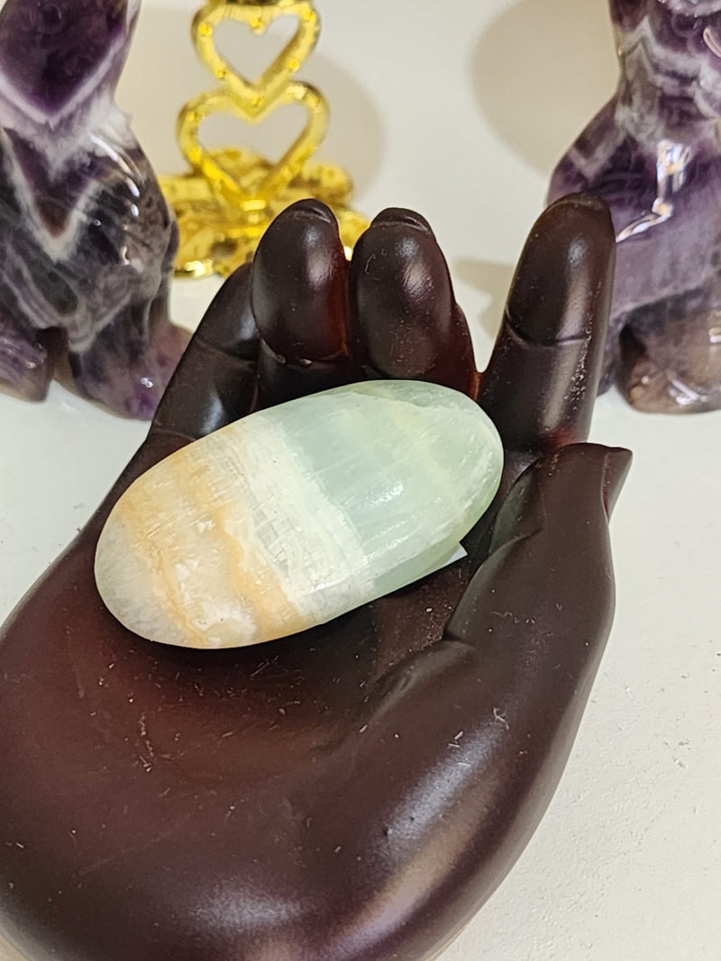 Caribbean Blue Calcite Palm Stone