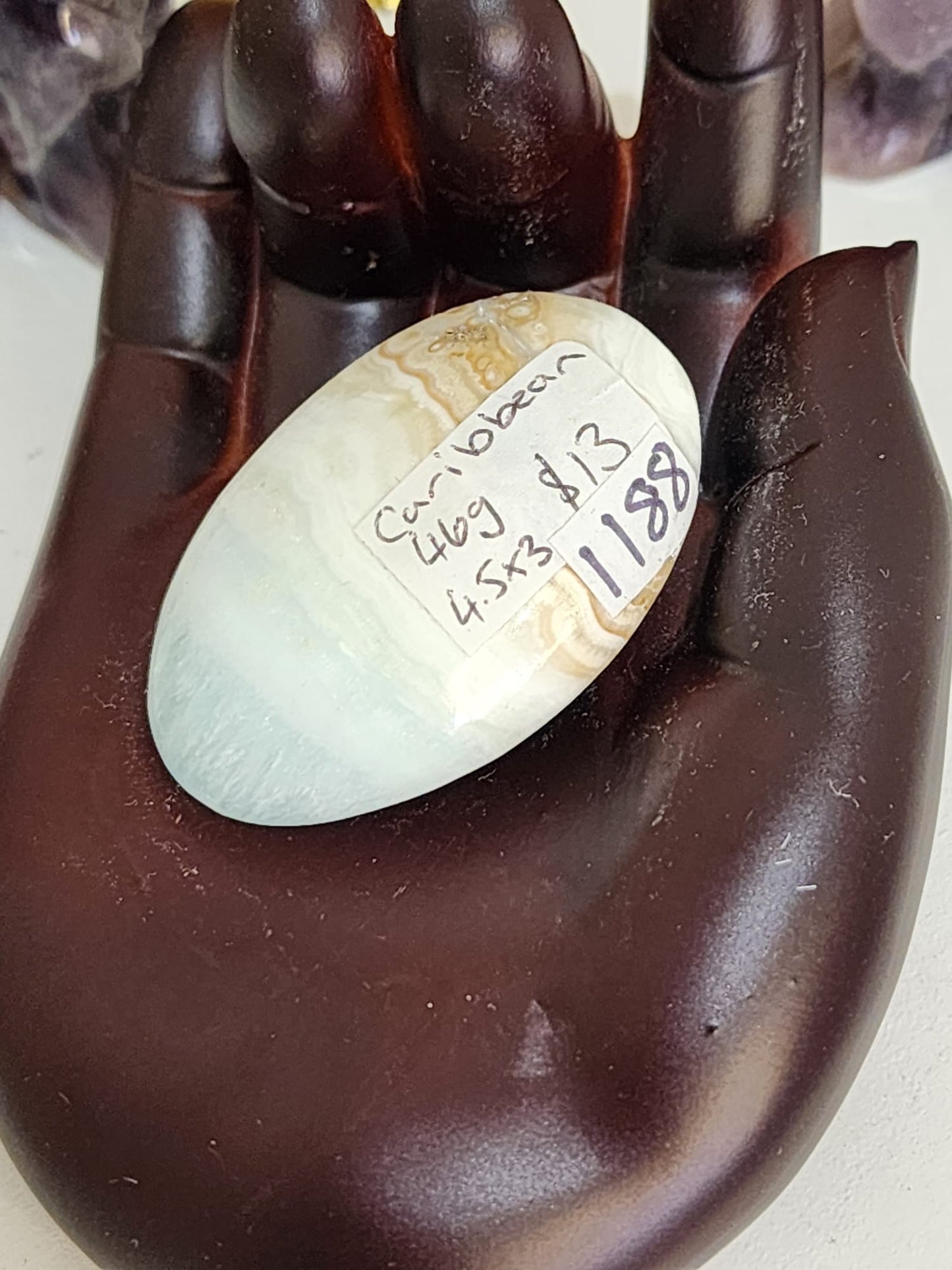 🌊💙 Caribbean Blue Calcite ~ Palm Stone