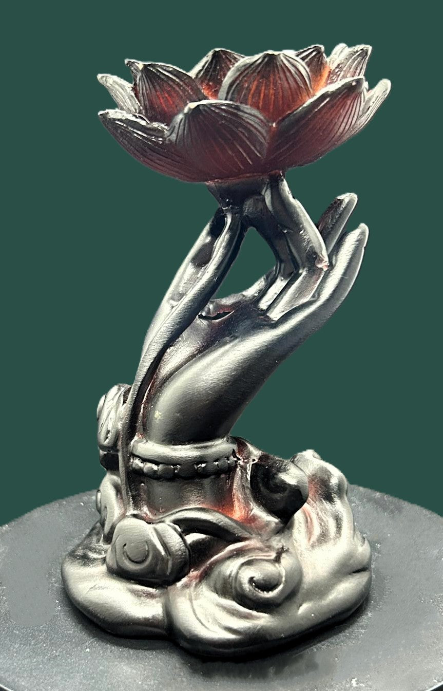 Lotus Hand Resin Sphere Stand