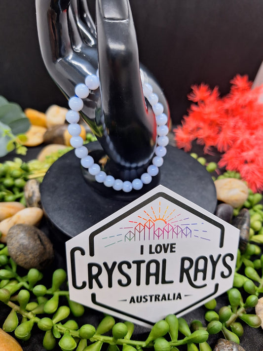 Blue Lace Agate Bracelet 7.5mm