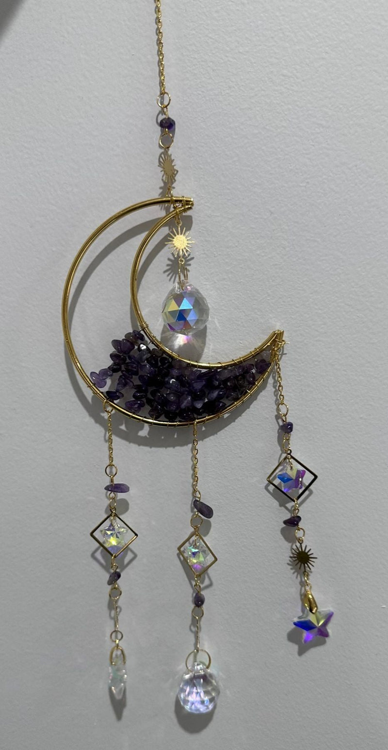 Amethyst - Sun Catcher half-moon Boho style