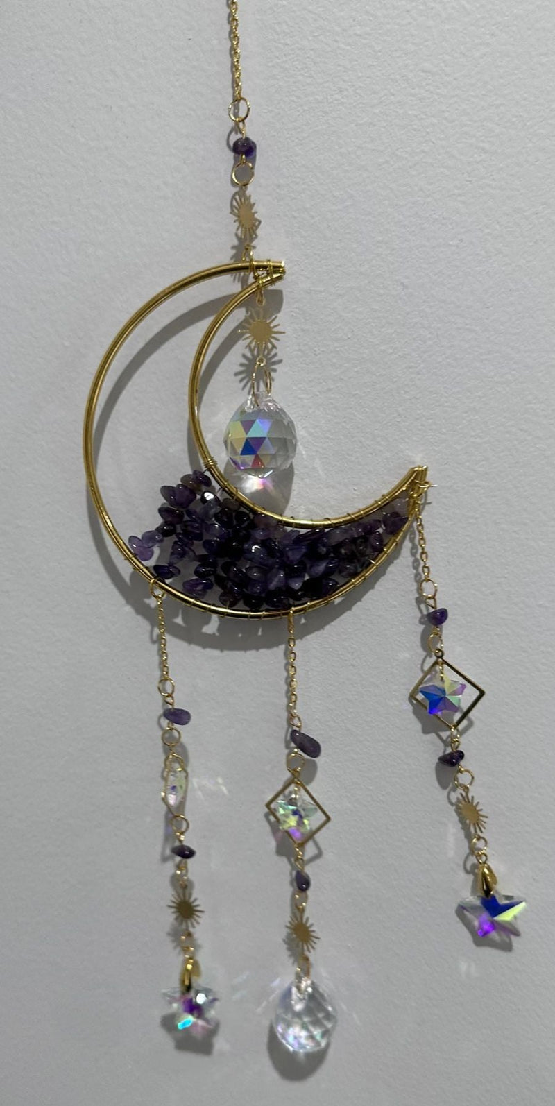 Amethyst - Sun Catcher half-moon Boho style