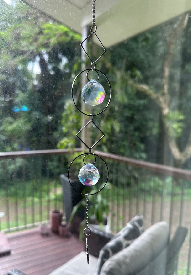 Glass Crystal suncatchers - Sparkling Silver 