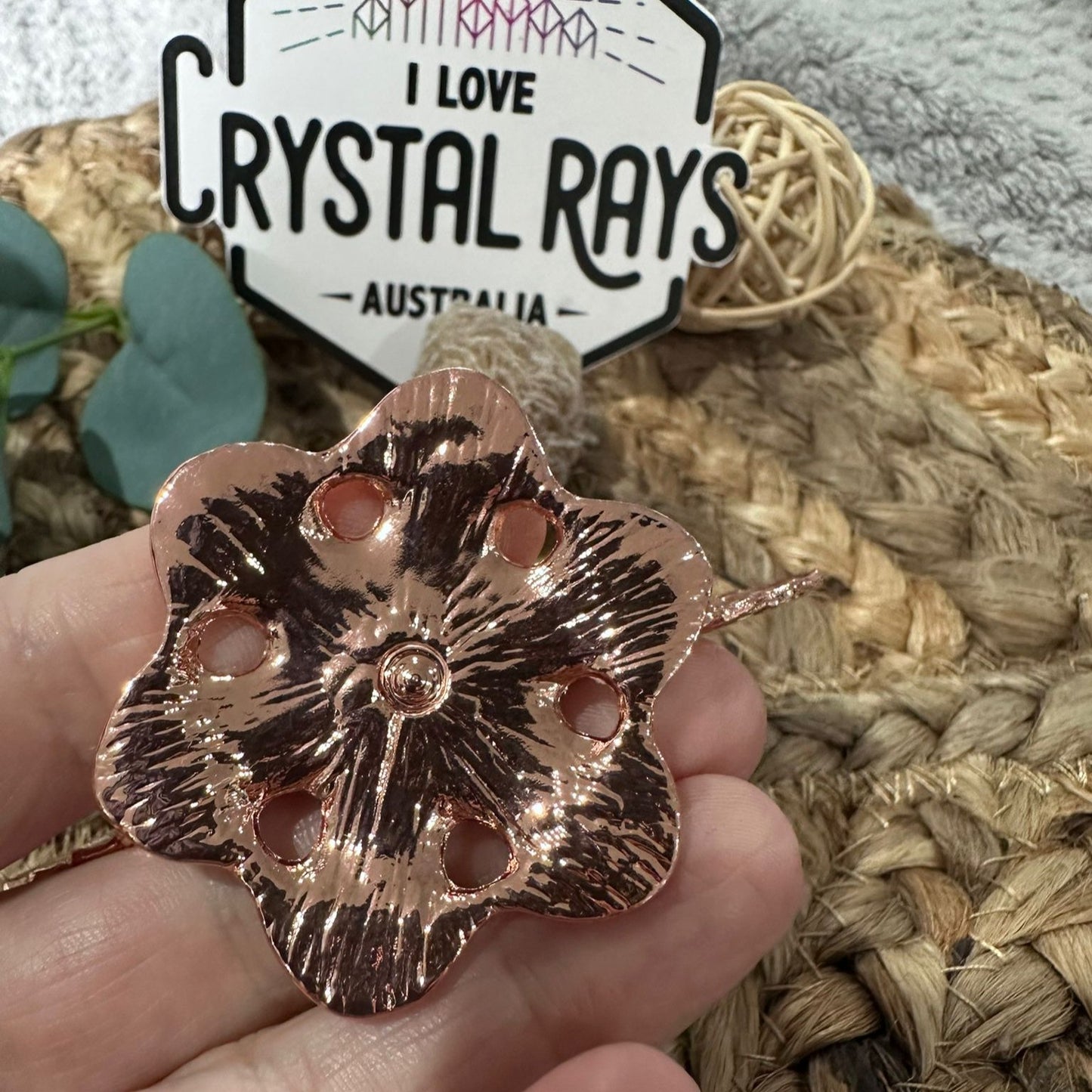 Sphere Stand with Love Heart Wings - Rose gold