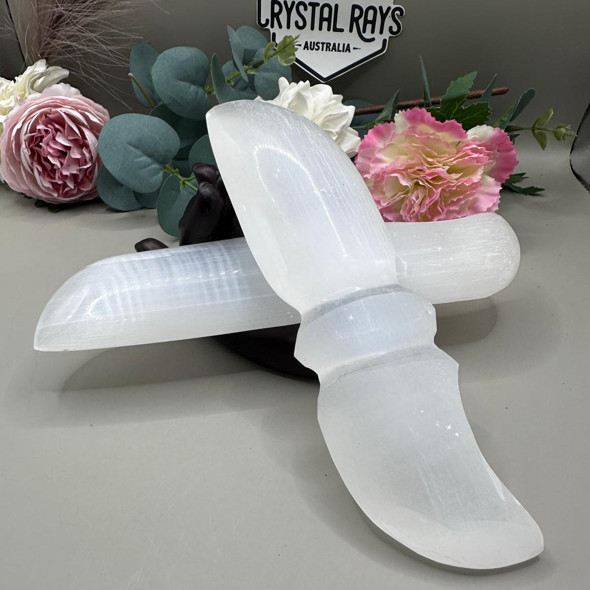 Selenite Knife Carving