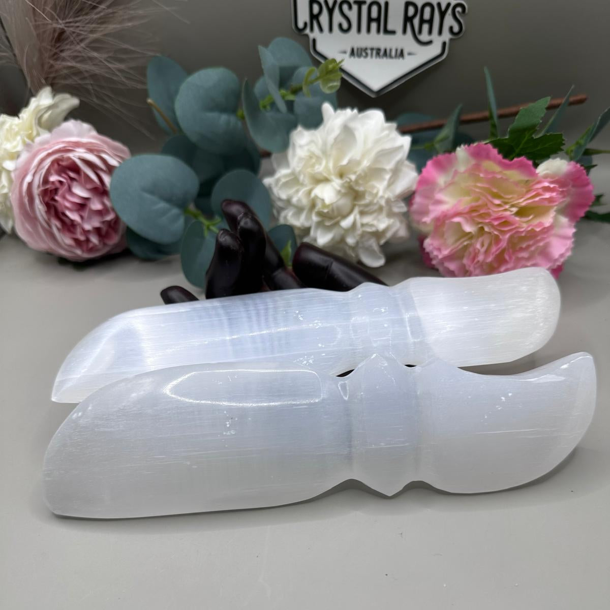 Selenite Knife Carving