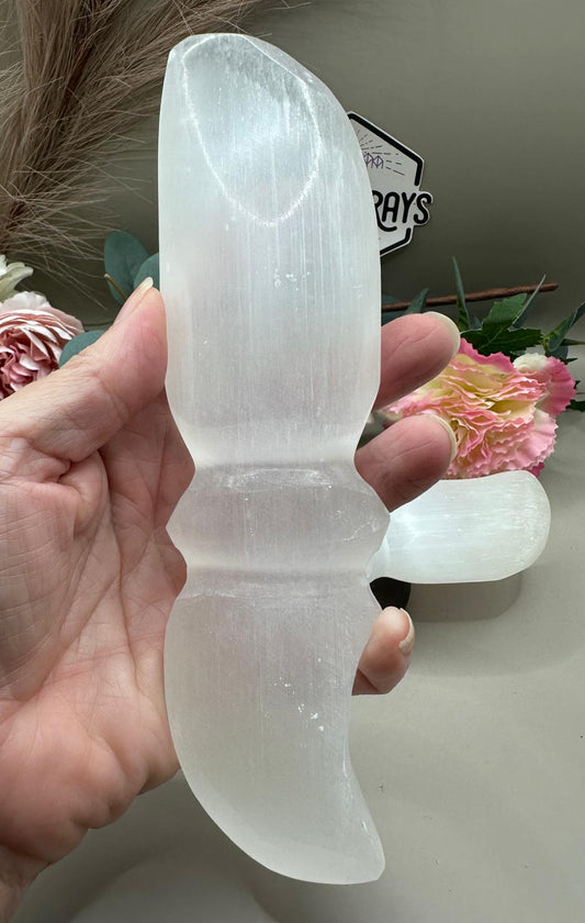 Selenite Knife Carving