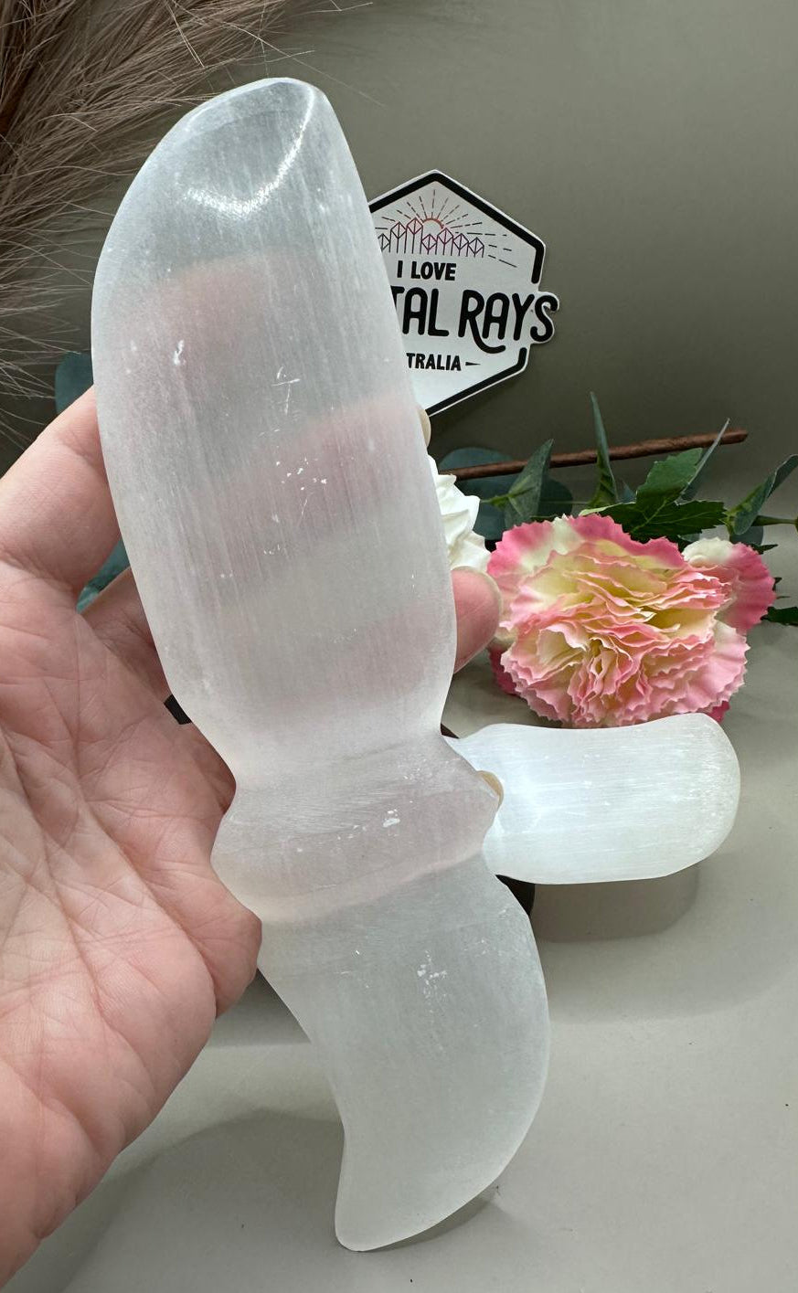 Selenite Knife Carving