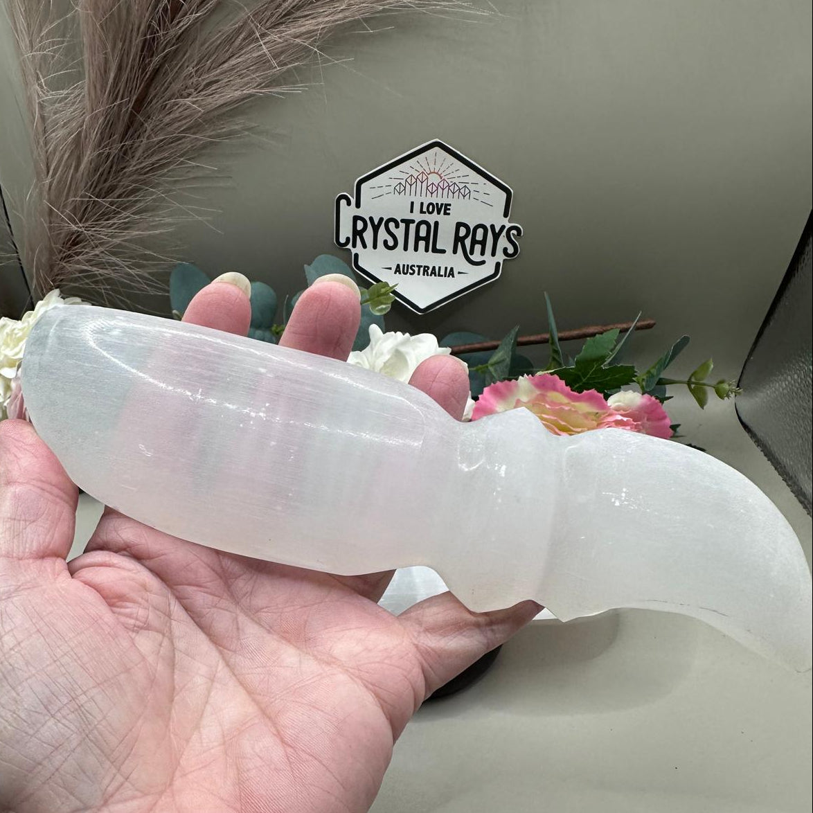 Selenite Knife Carving
