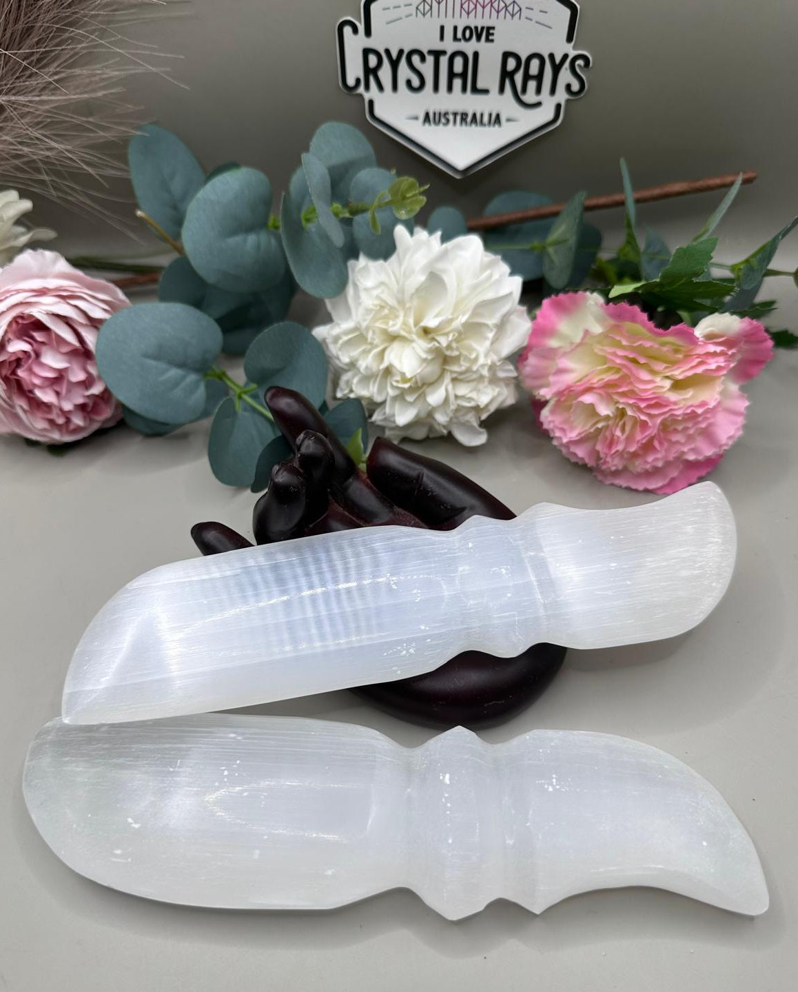 Selenite Knife Carving