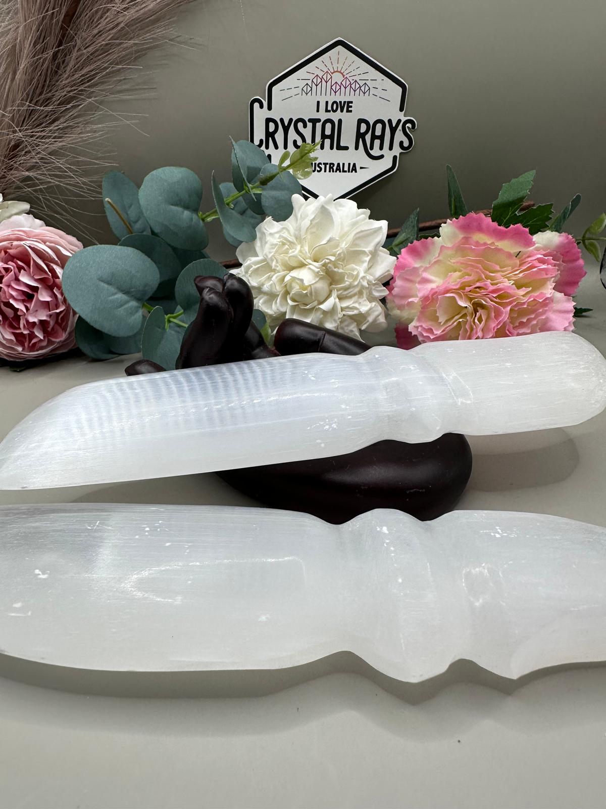Selenite Knife Carving