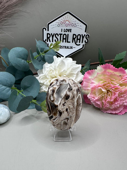 Chocolate Calcite Palm Stone