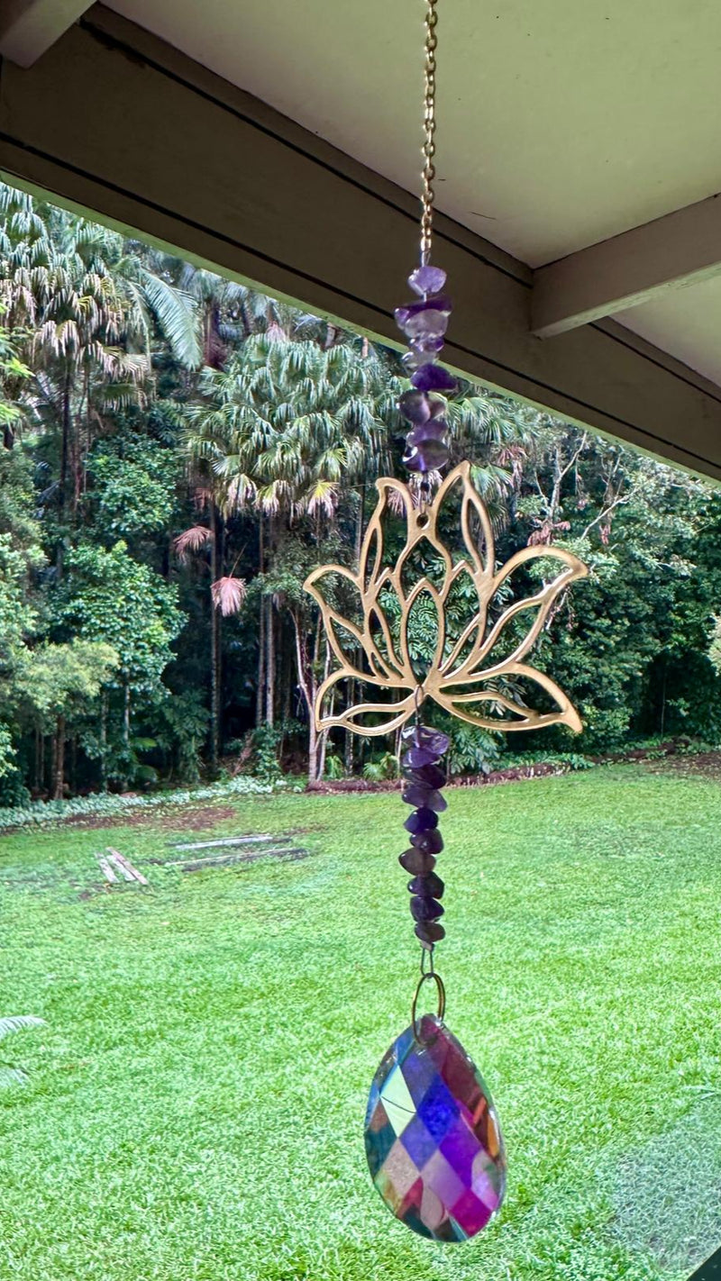 GOLD LOTUS SUNCATCHERS