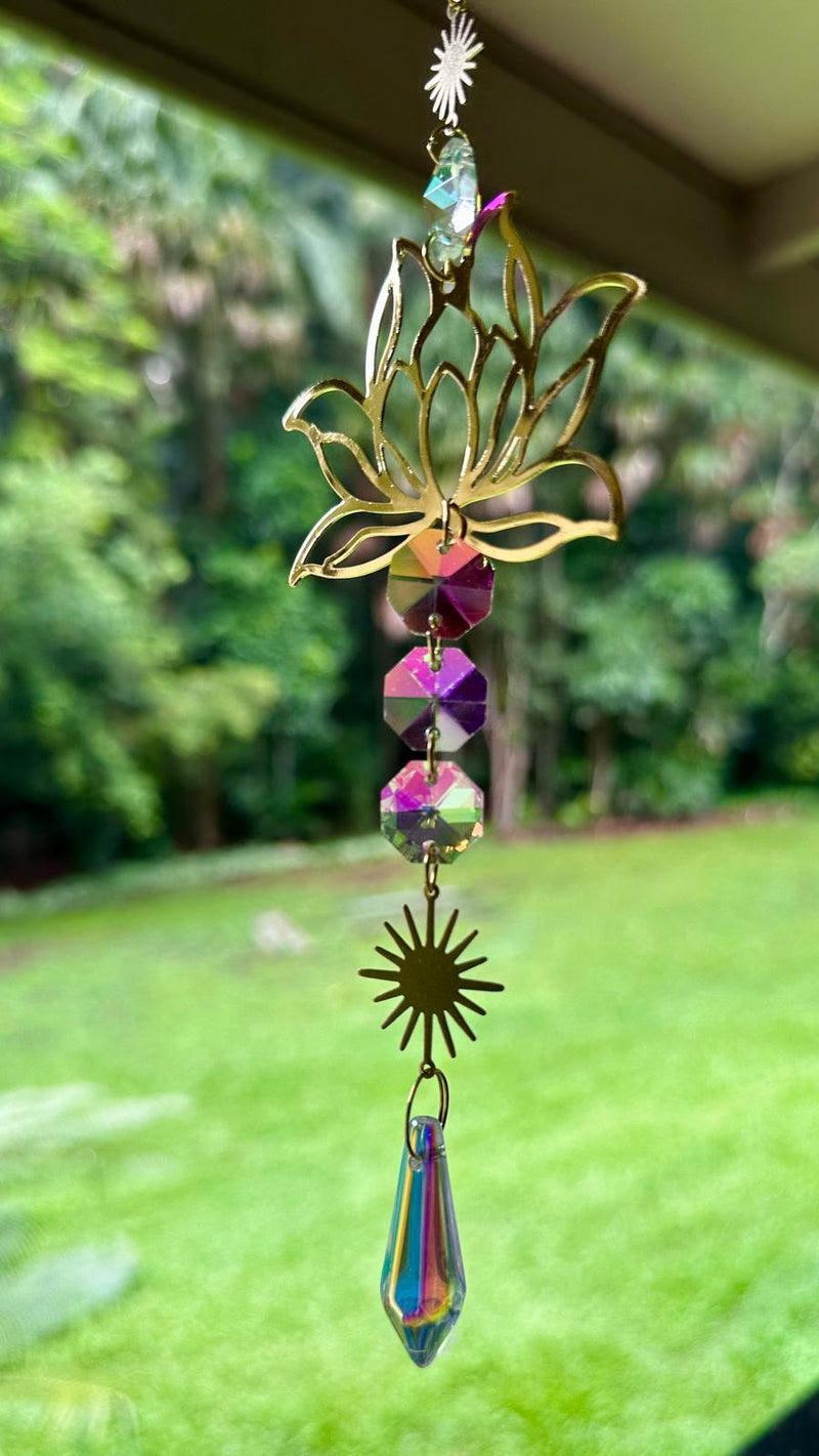 GOLD LOTUS SUNCATCHERS