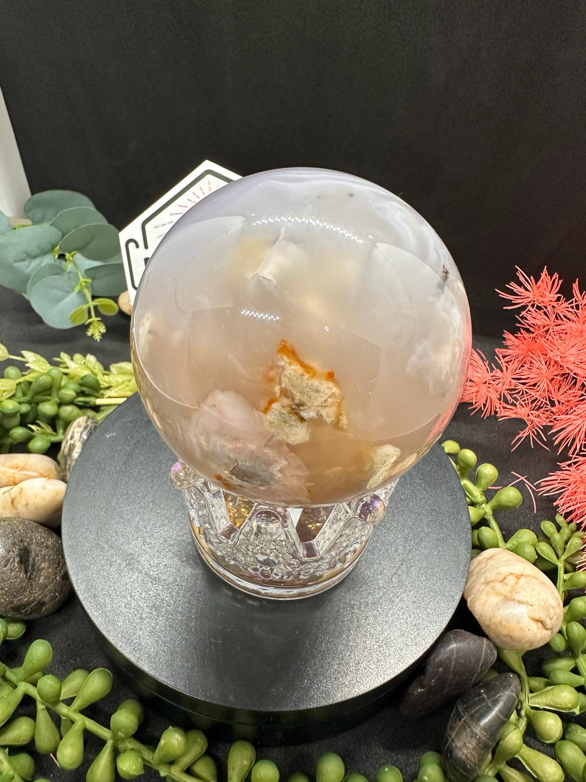 Flower Agate Sphere 644g