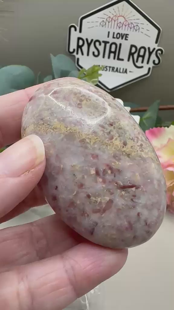 Strawberry Jasper Palm Stone