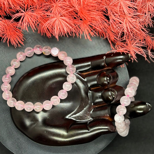 Rose Quartz Round Beaded ~ Bracelet 8mm