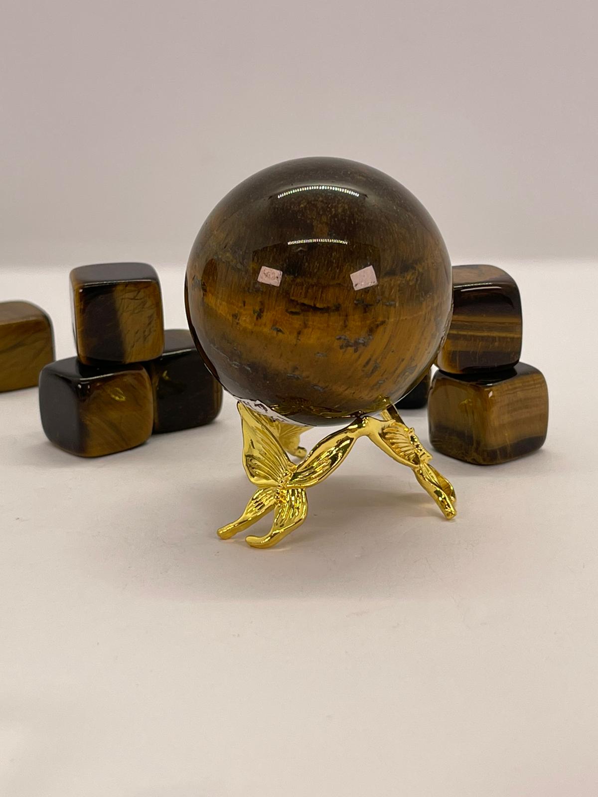 Gold Butterfly Sphere Stand Small