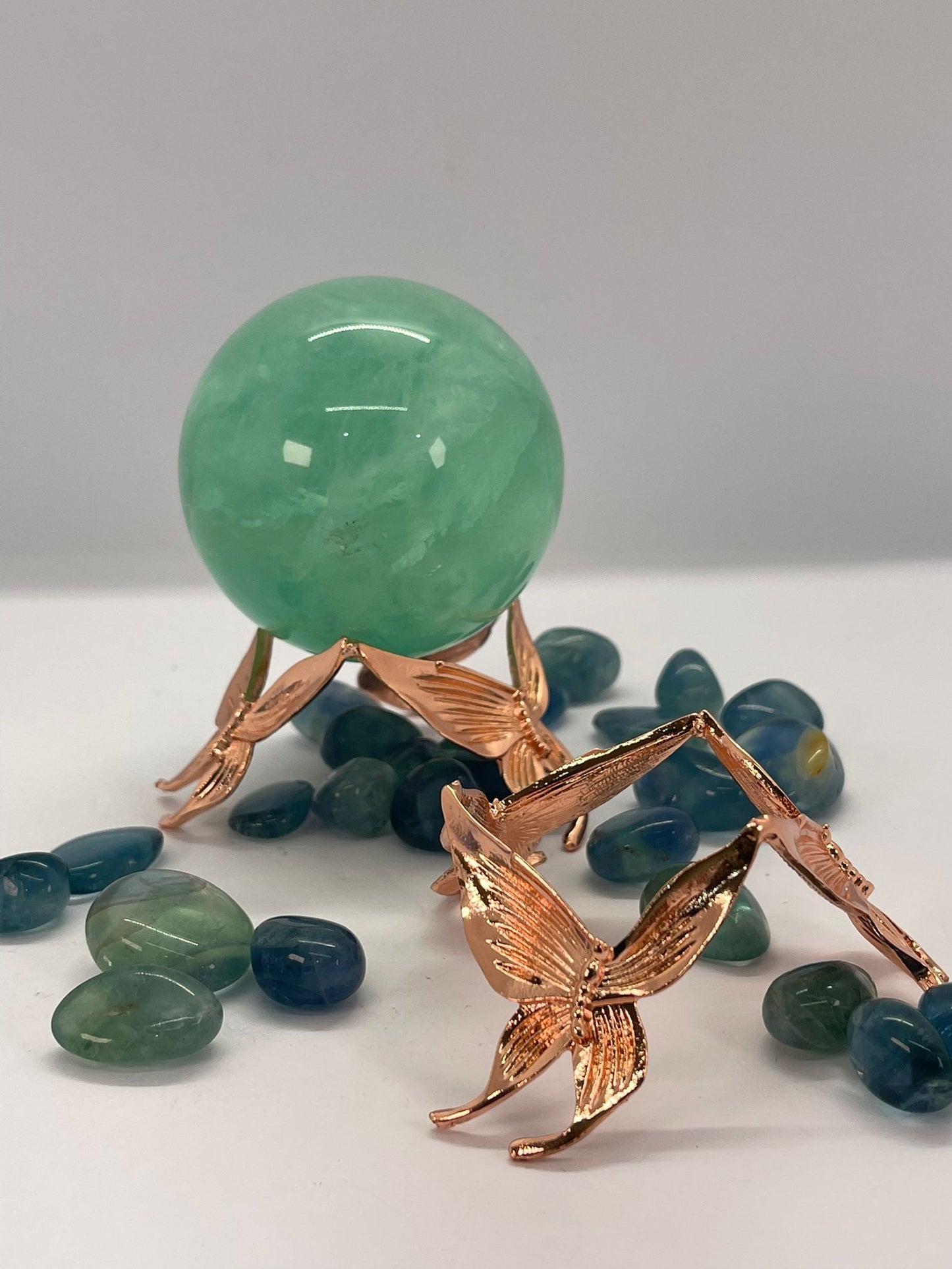 Rose Gold Butterfly Sphere Stand Medium
