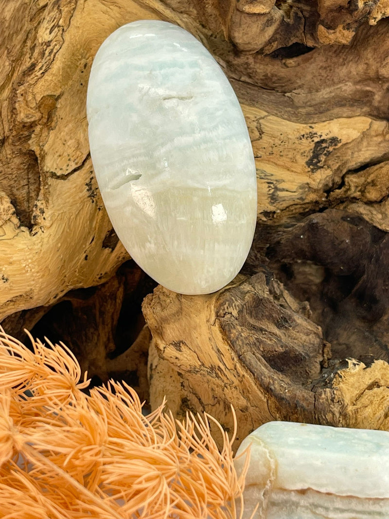 Caribbean Blue Calcite Palm Stone