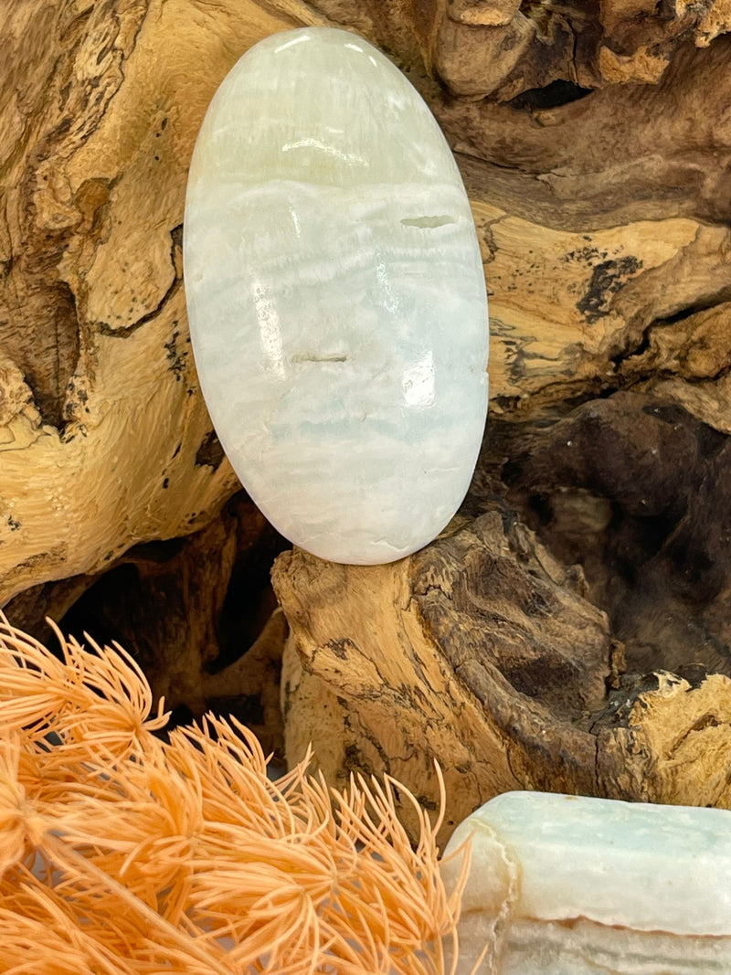 Caribbean Blue Calcite Palm Stone