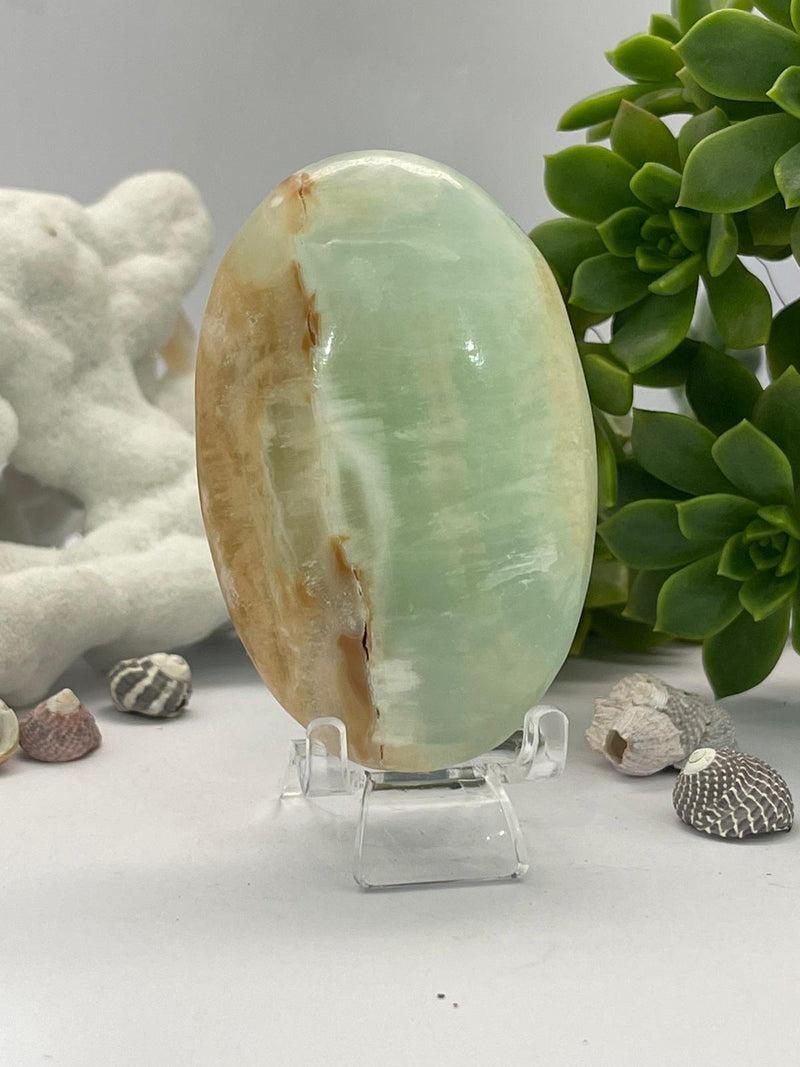 Caribbean Blue Calcite Palm Stone