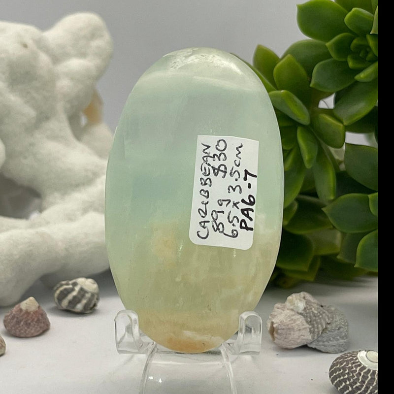 Caribbean Blue Calcite Palm 89g