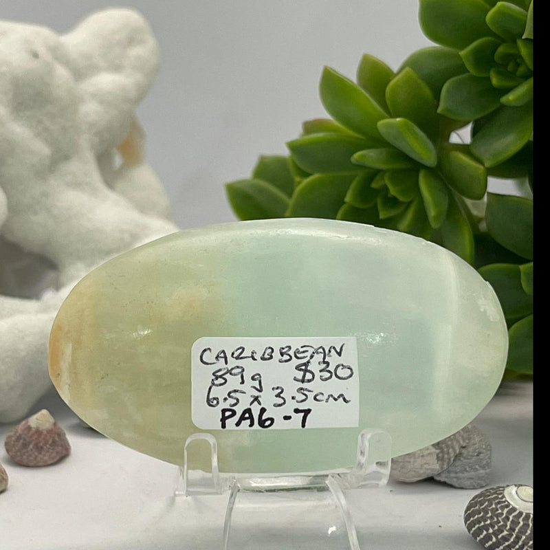 Caribbean Blue Calcite Palm 89g