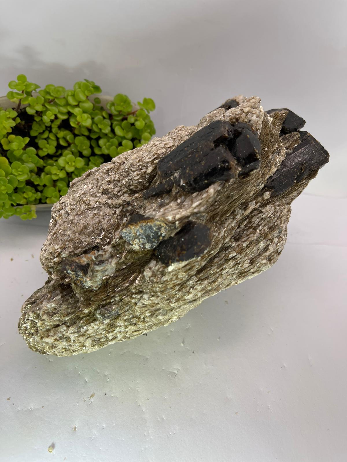 Brown Dravite + Mica & Blue Apatite Inclusions 1937g