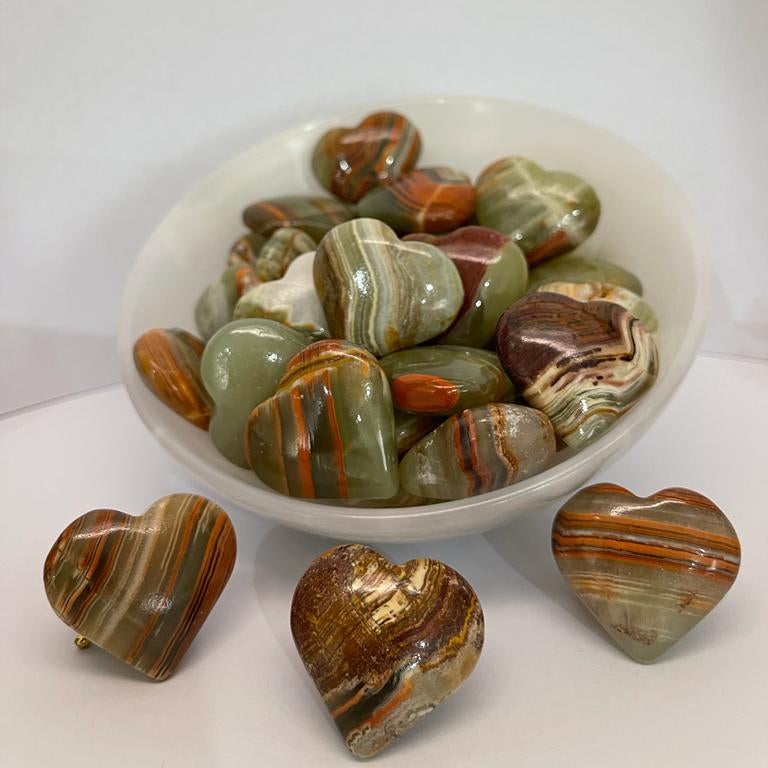 Green Onyx Hearts 13g