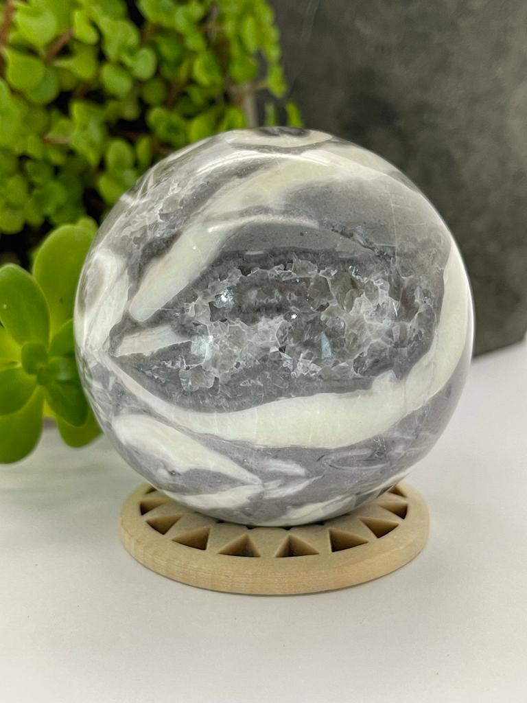 Wooden Hollow Sphere Stand Large