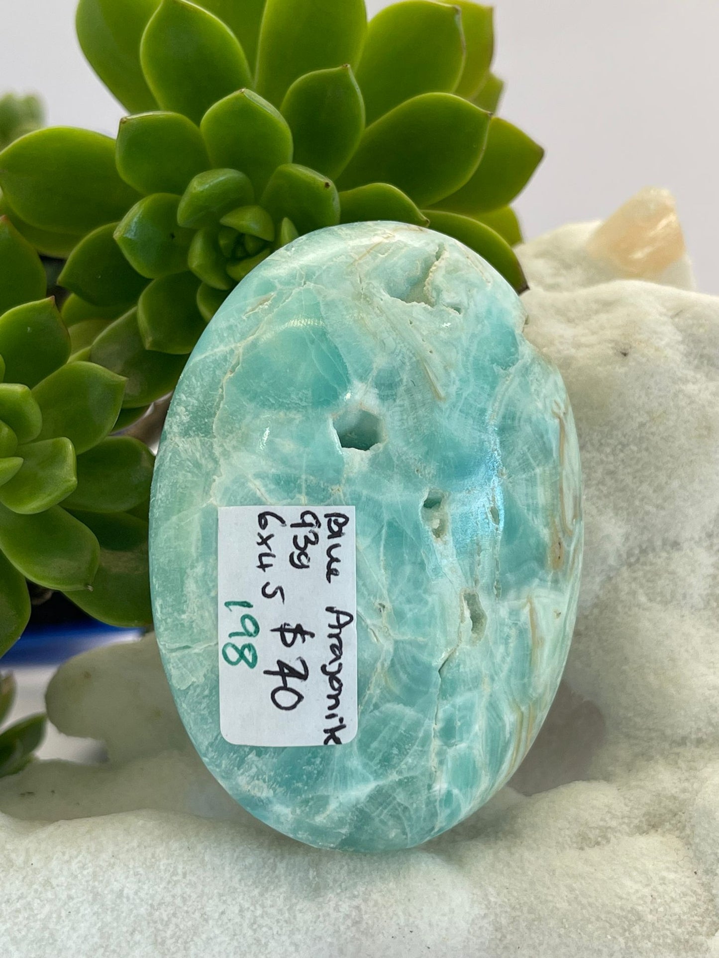 Blue Aragonite A Grade Palm