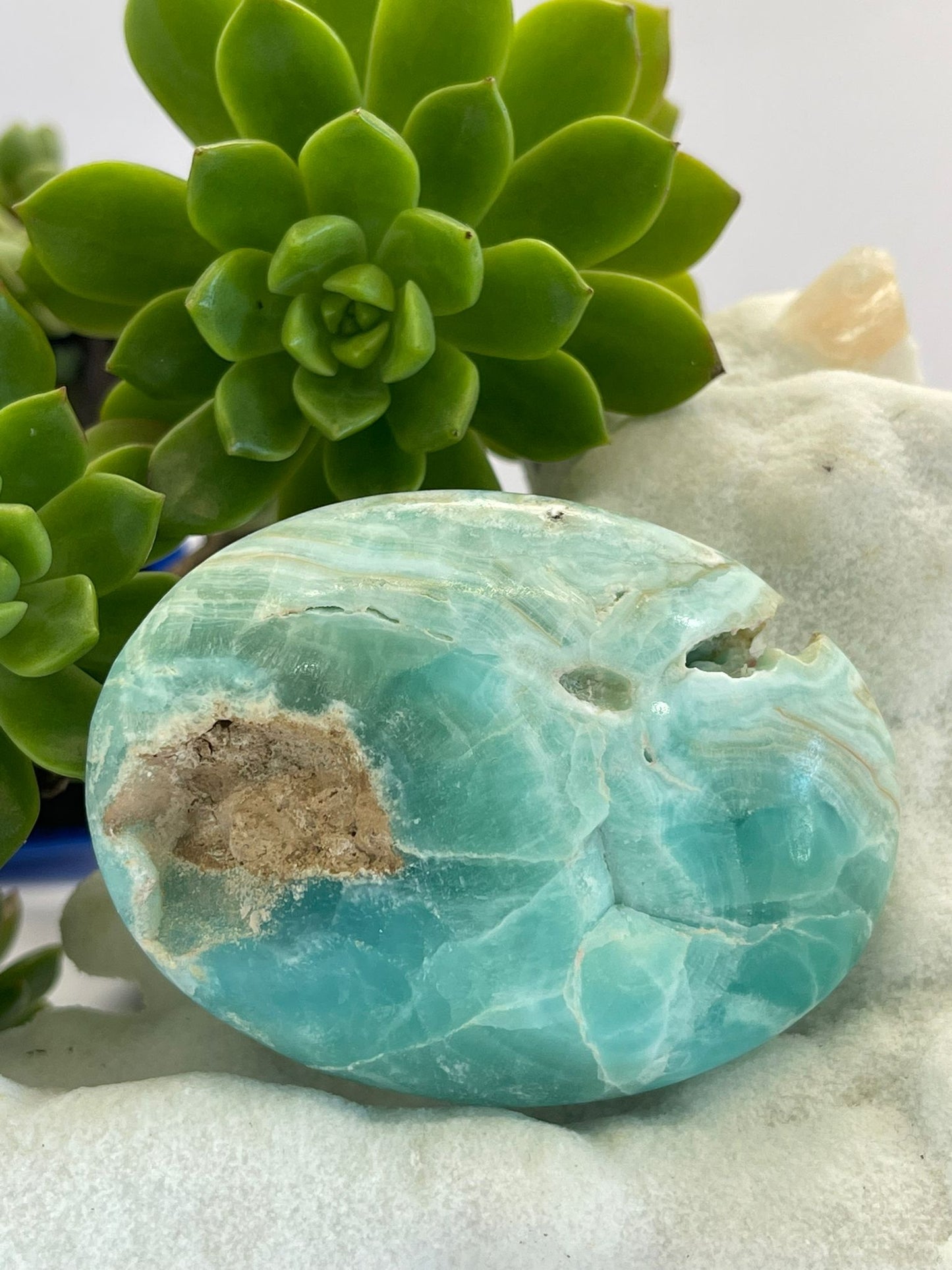 Blue Aragonite A Grade Palm