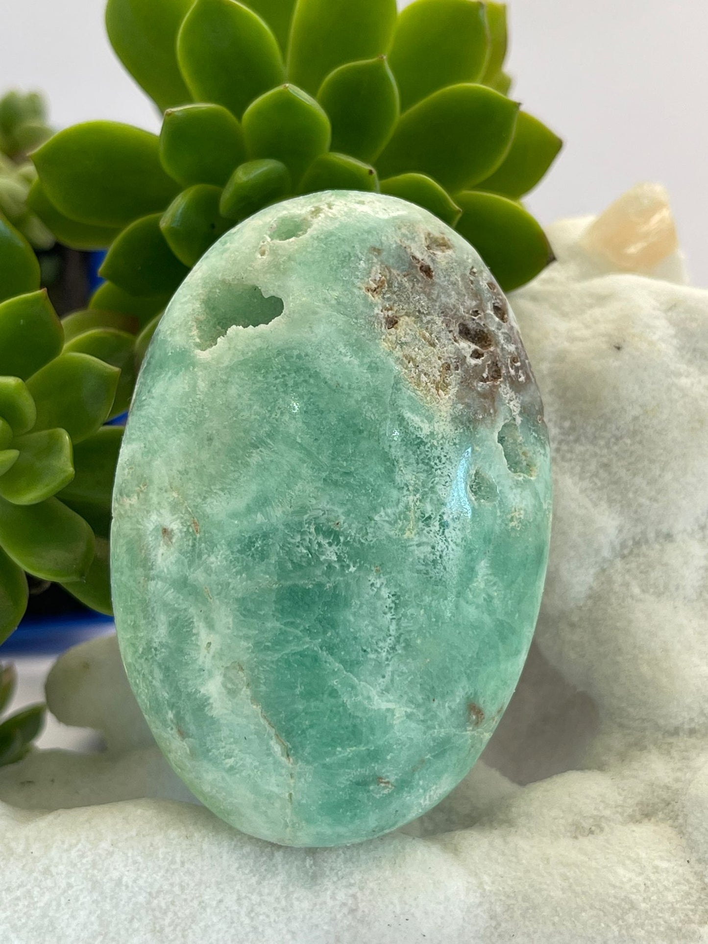 Blue Aragonite A Grade Palm