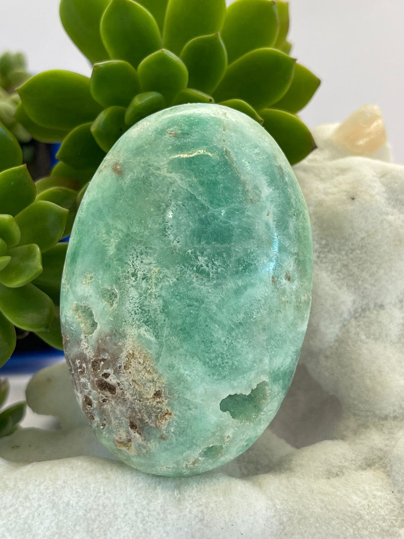 Blue Aragonite A Grade Palm Stone