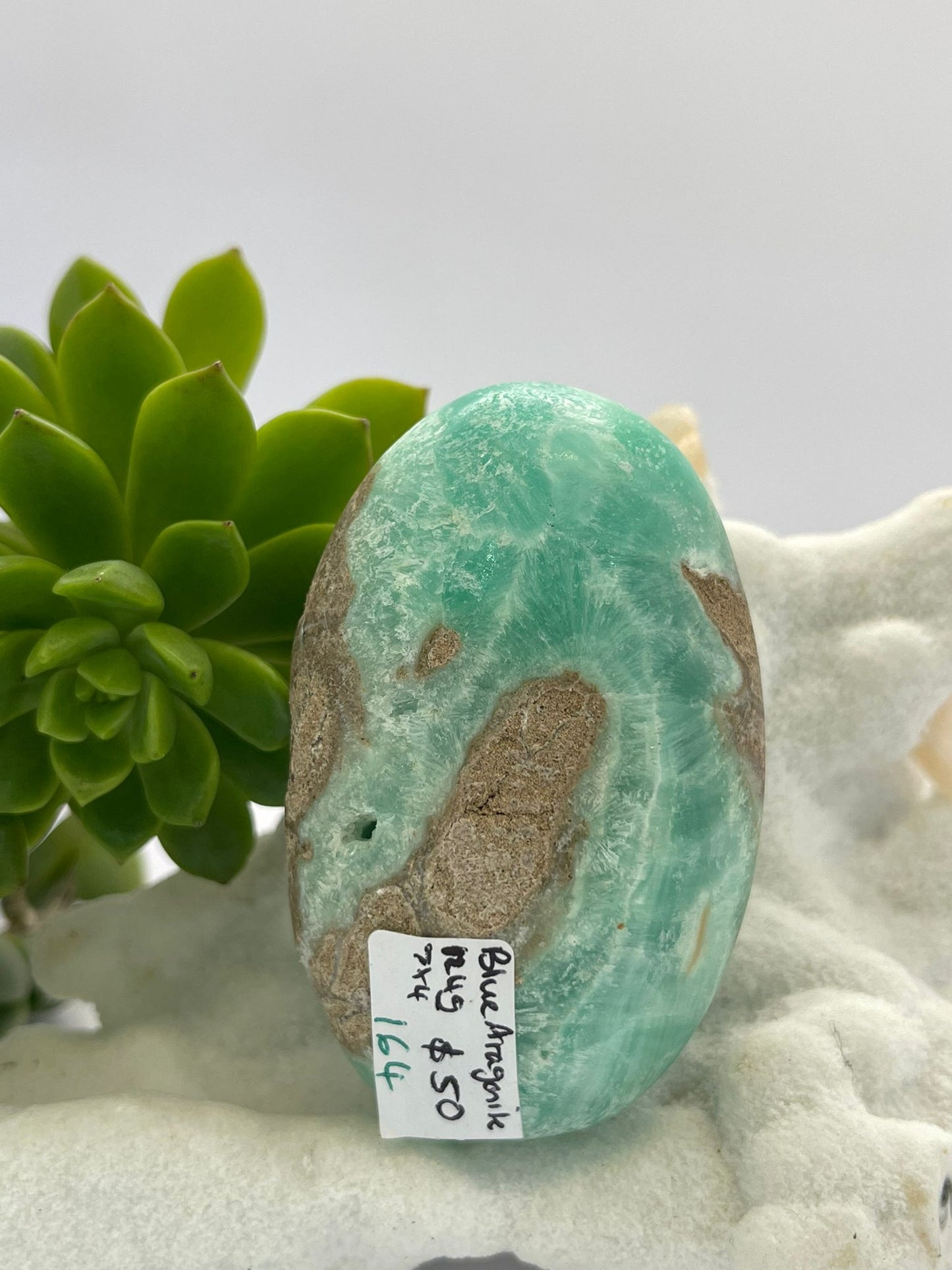 Blue Aragonite A Grade Palm