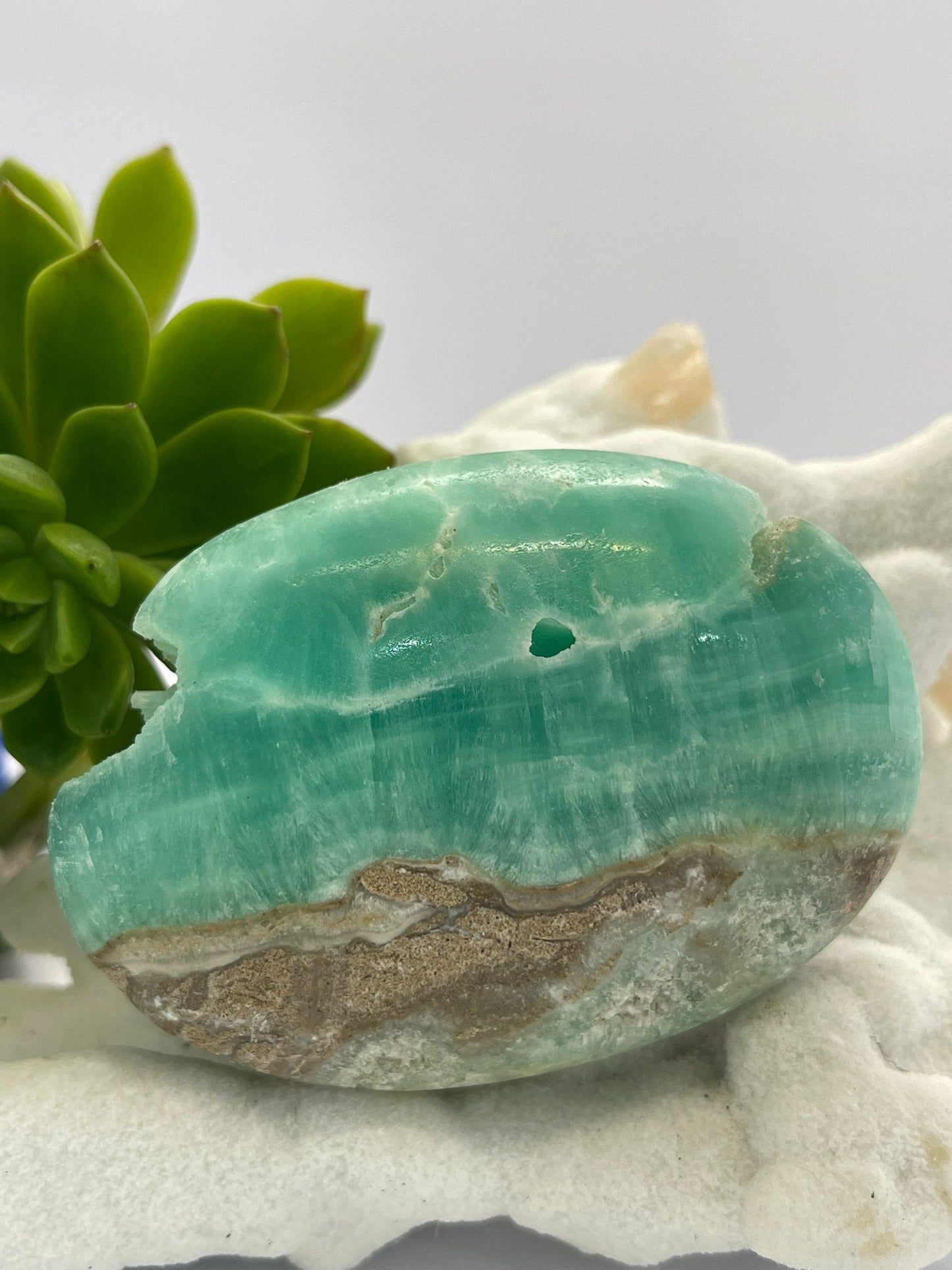Blue Aragonite A Grade Palm