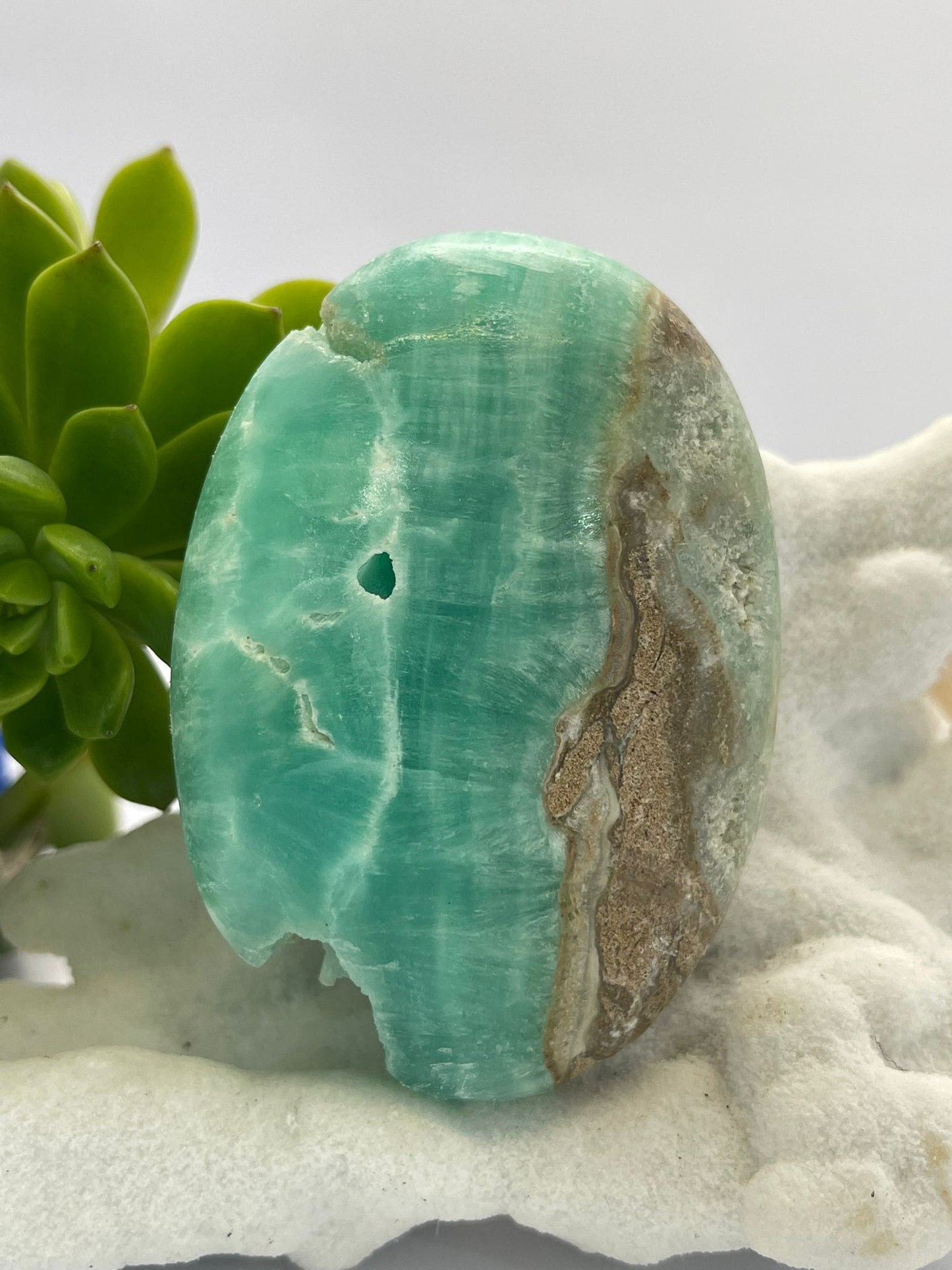 Blue Aragonite A Grade Palm