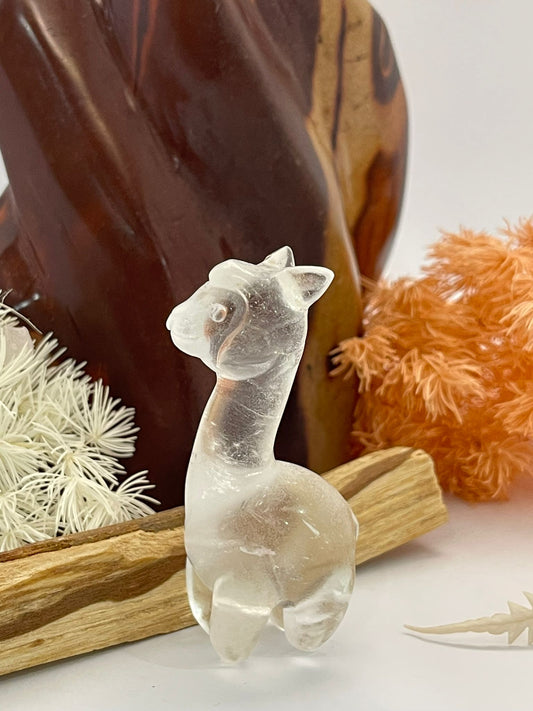 🤍Clear Quartz Small Alpaca Carving