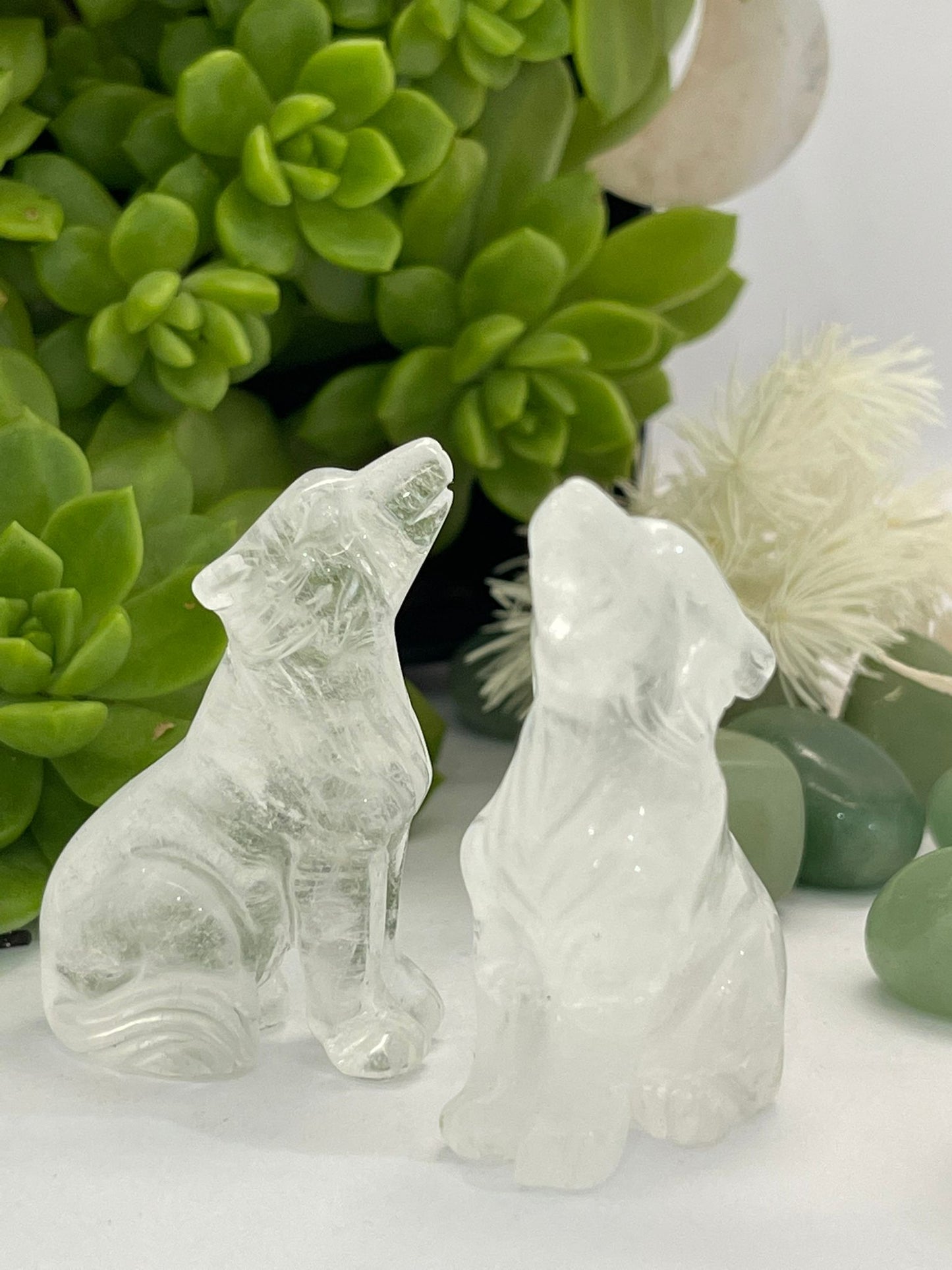 Clear Quartz Wolf
