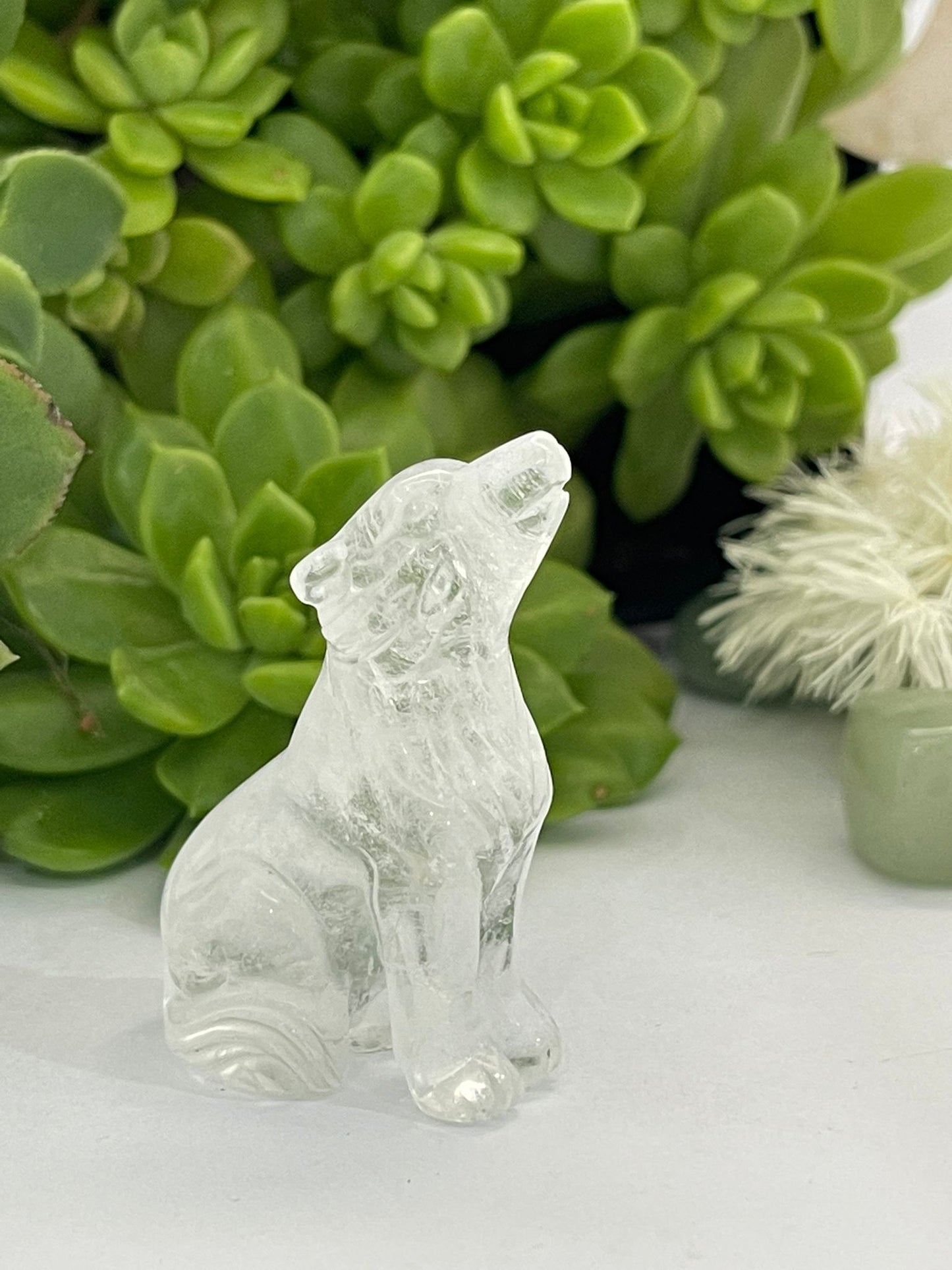 Clear Quartz Wolf