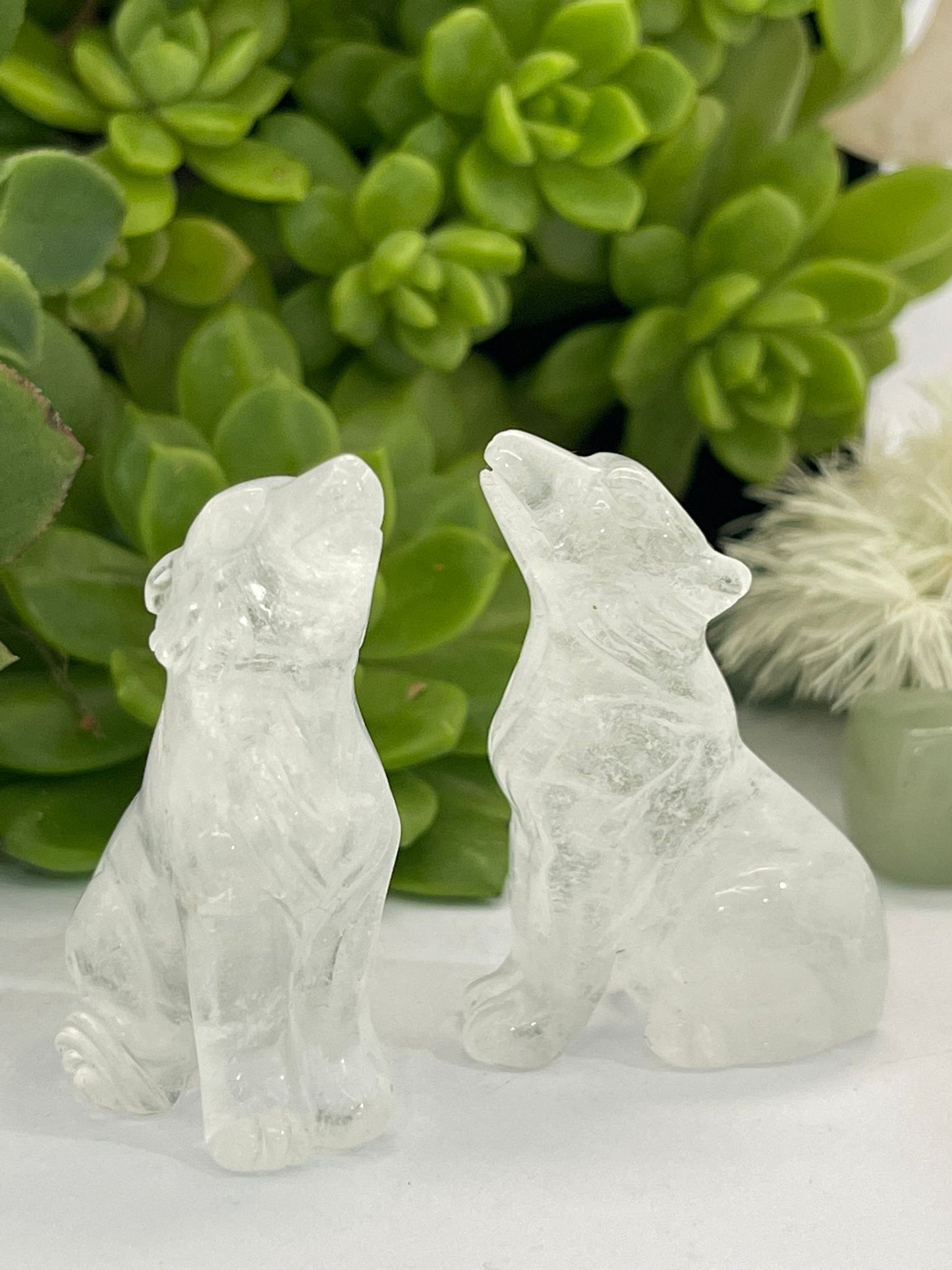 Clear Quartz Wolf