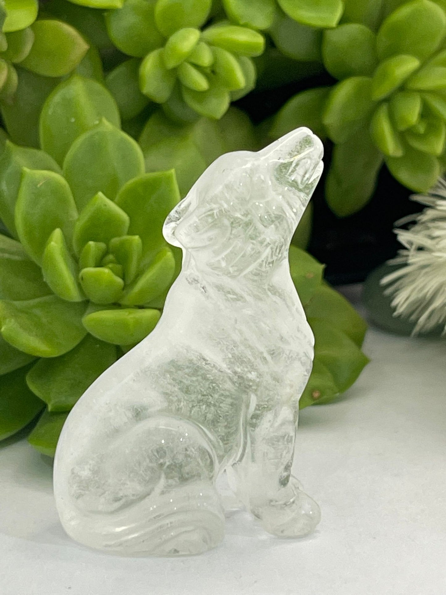 Clear Quartz Wolf