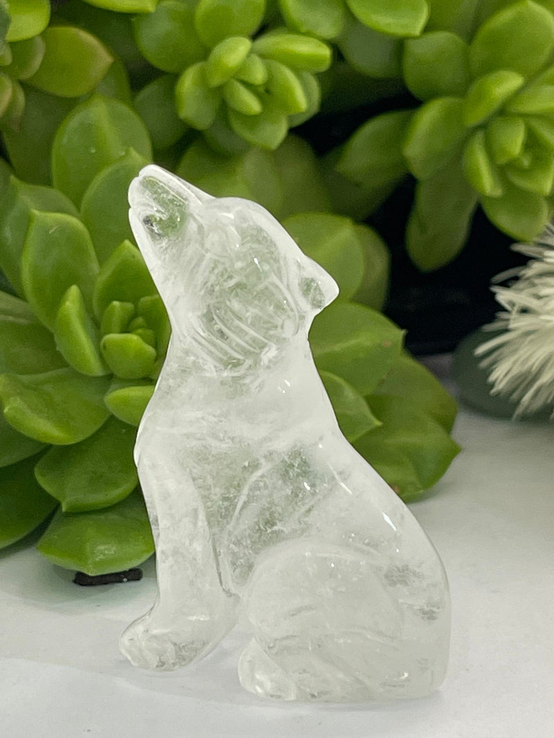 Clear Quartz Wolf