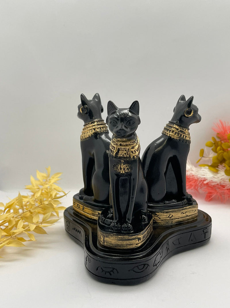 Egyptian Bastet Cats Sphere Stand (Large)