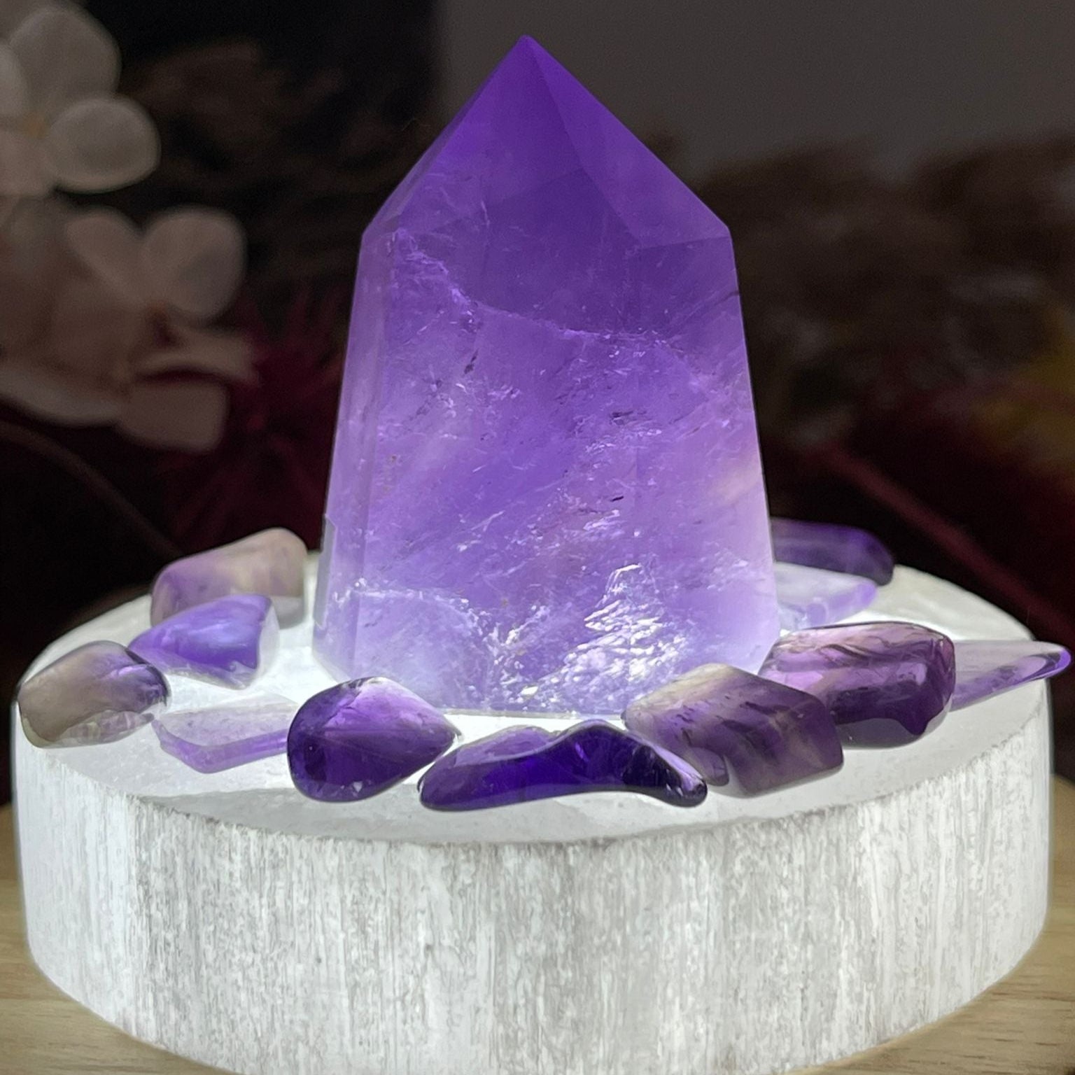 Selenite Round Slab