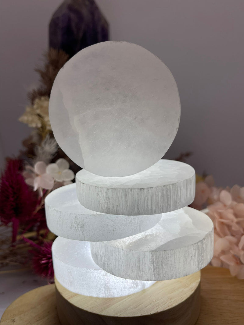 Selenite Round Slab