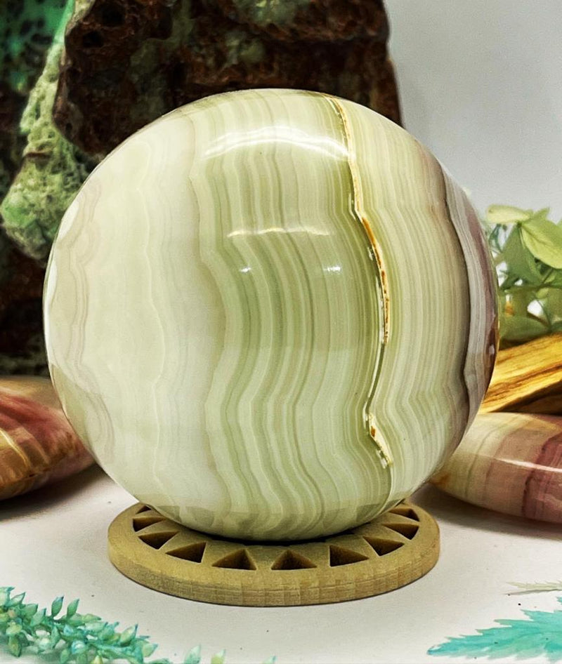 Wooden Hollow Sphere Stand Large