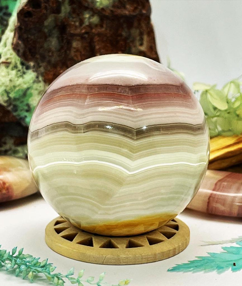 Wooden Hollow Sphere Stand Large